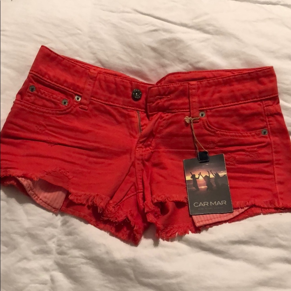 Red LF Carmar denim shorts